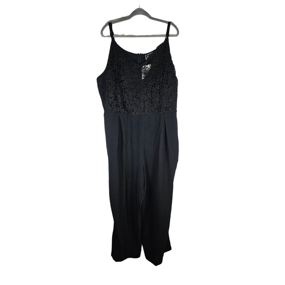 Bloomchic Women's Black Jumpsuit Pantsuit Adjustable Straps‎ Lace Top Sz 26 NWT